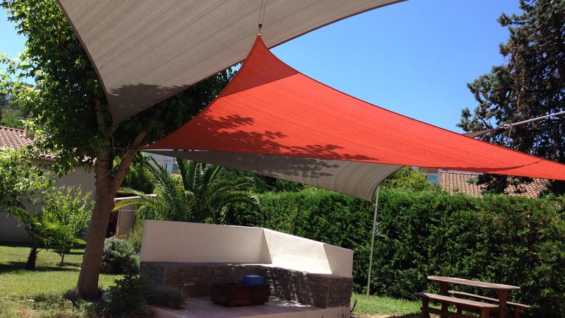 Voile d'ombrage rouge