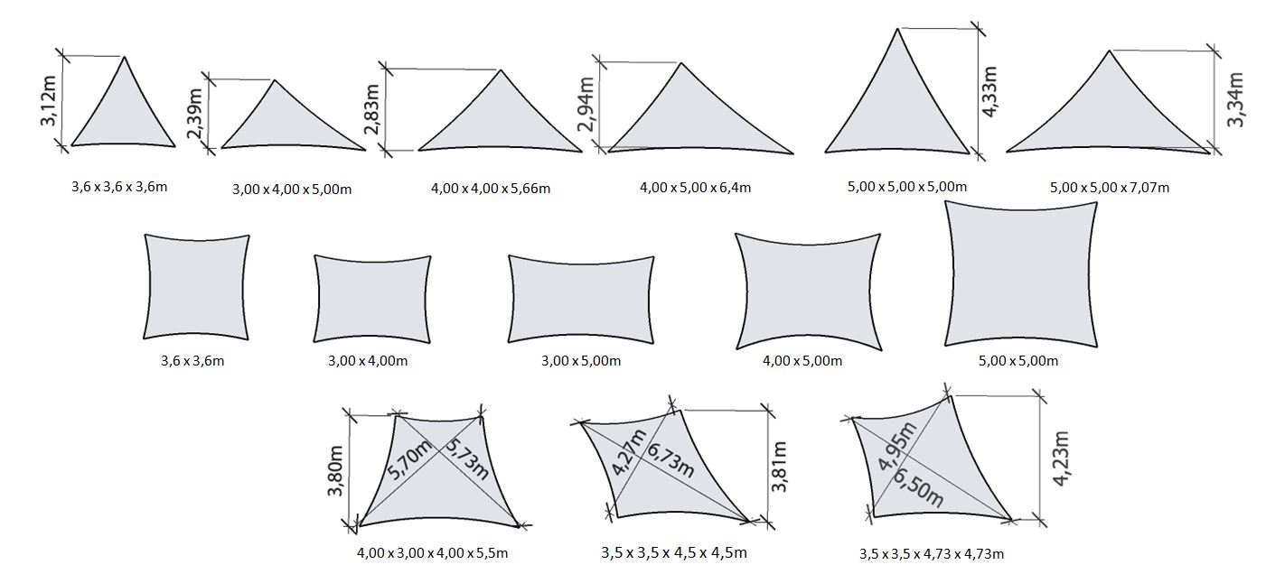 dimension voile d'ombrage