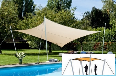 voile ombrage entre poteaux